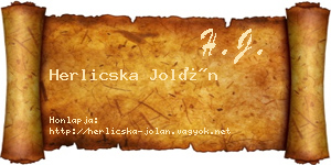 Herlicska Jolán névjegykártya